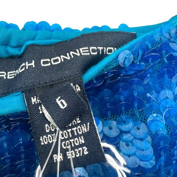 NWT French Connection Blue Green Ombre Sequin Pencil Skirt Size 6 - Picture 4 of 12